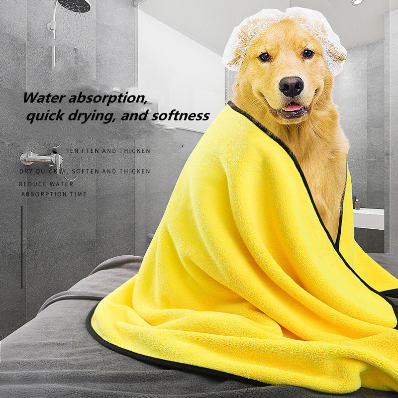Grey and Yellow Pet Bath Towels